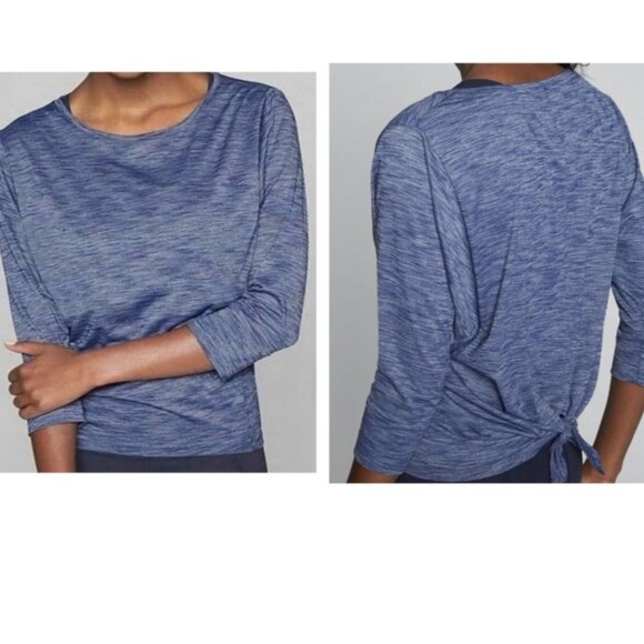 NWT Athleta Blue Heather Monarch Top Size Medium - Picture 1 of 8